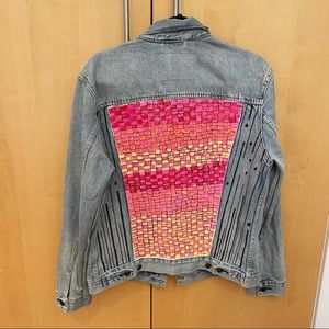Vintage hand painted denim jacket